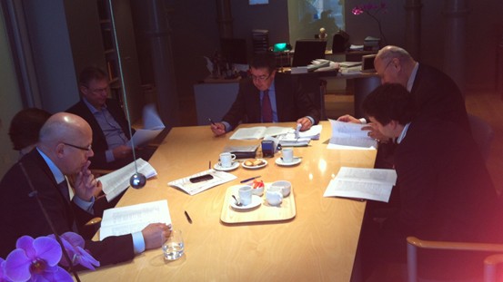ESP Officers finalizing the formal changes of the Statutes with notary on the 30.09.2013 in Antwerp, Belgium